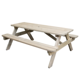 Picknicktisch Holz, Gruppensitzbank mit Tisch aus Holz, Länge 180 cm