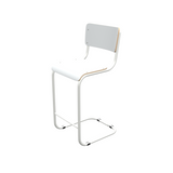 Barstuhl weiß Industriedesign, Barstuhl-Freischwinger weiß, Sitzhöhe 65 cm