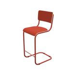 Barstuhl weiß Industriedesign, Barstuhl-Freischwinger weiß, Sitzhöhe 65 cm