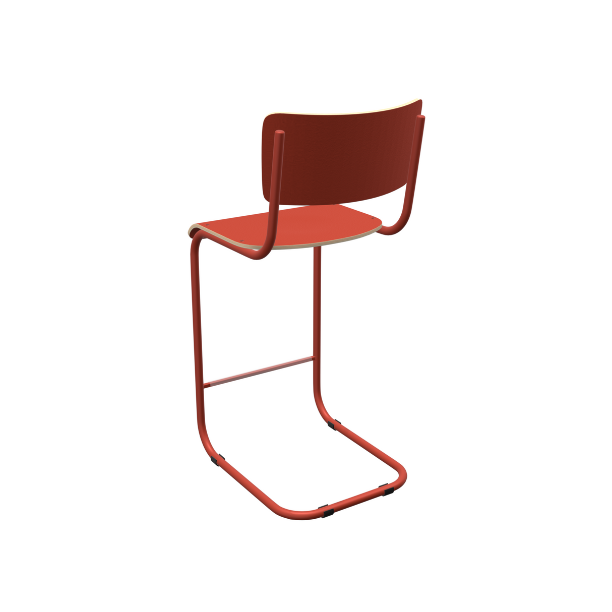 Barstuhl rot Industriedesign, Barstuhl-Freischwinger rot, Sitzhöhe 65 cm