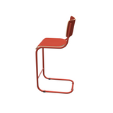 Barstuhl rot Industriedesign, Barstuhl-Freischwinger rot, Sitzhöhe 65 cm