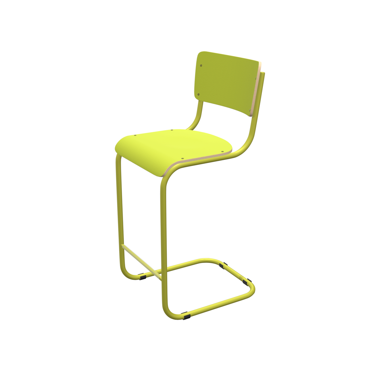 Barstuhl hellgrün Industriedesign, Barstuhl-Freischwinger hellgrün, Sitzhöhe 65 cm