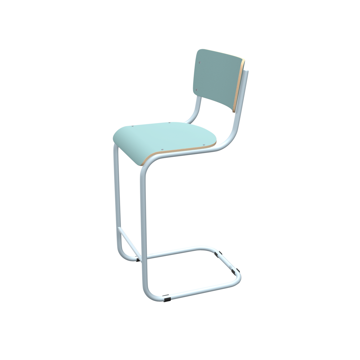 Barstuhl hellgrün Industriedesign, Barstuhl-Freischwinger hellgrün, Sitzhöhe 65 cm