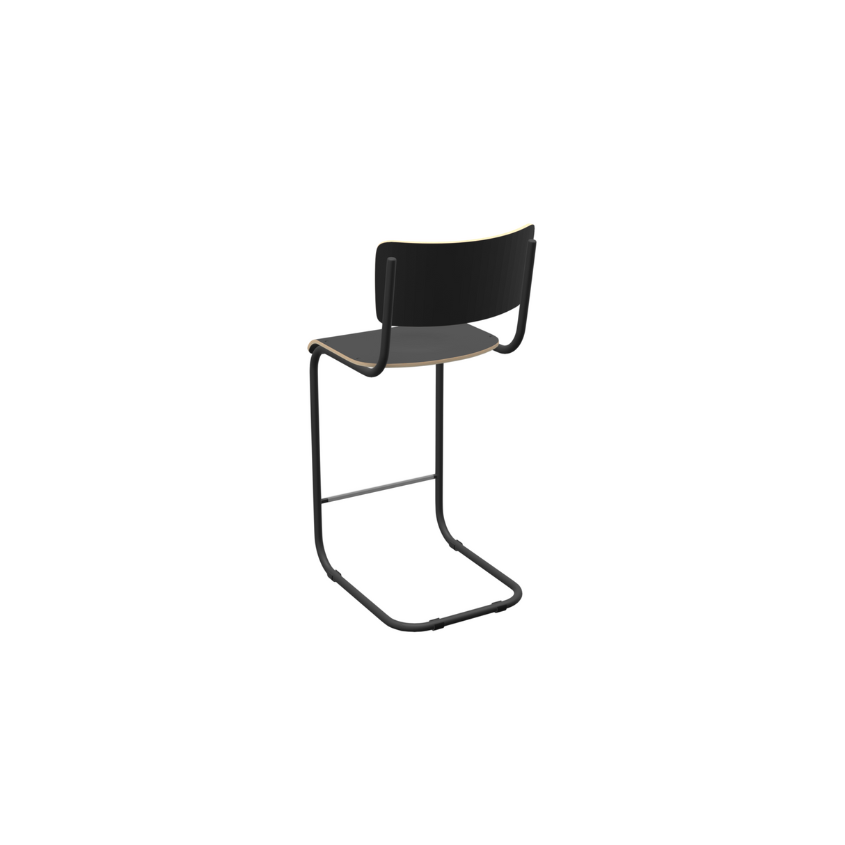 Barstuhl schwarz Industriedesign, Barstuhl-Freischwinger schwarz, Sitzhöhe 65 cm