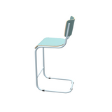 Barstuhl hellblau Industriedesign, Barstuhl-Freischwinger hellblau, Sitzhöhe 65 cm