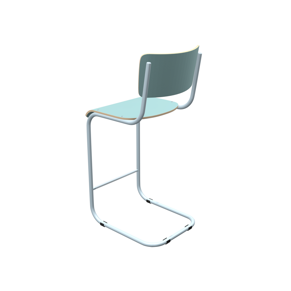 Barstuhl hellblau Industriedesign, Barstuhl-Freischwinger hellblau, Sitzhöhe 65 cm