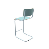 Barstuhl hellblau Industriedesign, Barstuhl-Freischwinger hellblau, Sitzhöhe 65 cm