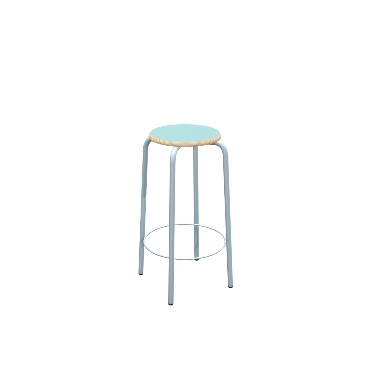 Barstuhl blau Metall-Gestell, Barhocker hellblau Metall, Sitzhöhe 65 cm