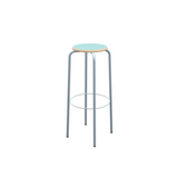 Barstuhl blau Metall-Gestell, Barhocker hellblau Metall, Sitzhöhe 80 cm