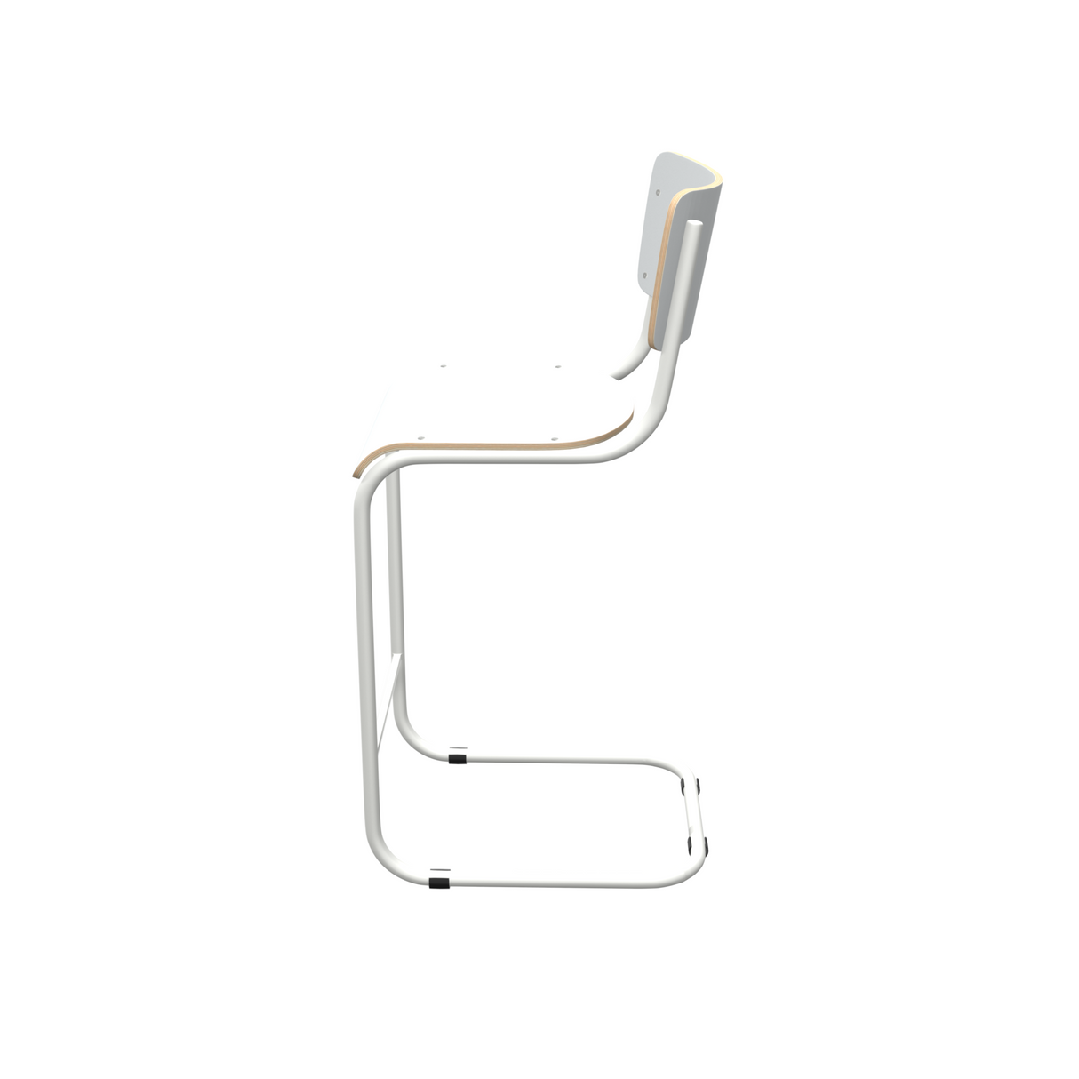 Barstuhl weiß Industriedesign, Barstuhl-Freischwinger weiß, Sitzhöhe 65 cm