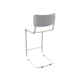 Barstuhl weiß Industriedesign, Barstuhl-Freischwinger weiß, Sitzhöhe 65 cm