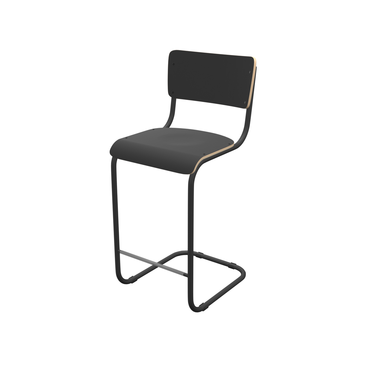 Barstuhl weiß Industriedesign, Barstuhl-Freischwinger weiß, Sitzhöhe 65 cm