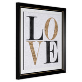 Bild Love schwarz-Gold, Wandbild Love Gold, Maße 90x90 cm