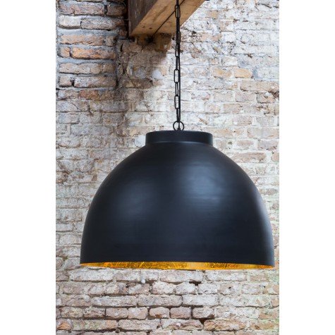 Pendelleuchte schwarz-gold Metall, Hängeleuchte Metall schwarz, Hängelampe Metall schwarz, Durchmesser 60 cm