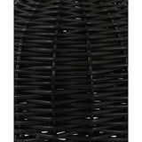 Lampenfuß Tischlampe Rattan schwarz, Tischleuchte schwarz Rattan,  Durchmesser 65 cm