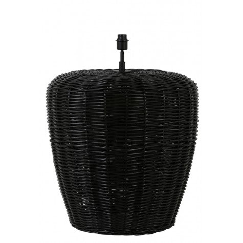 Lampenfuß Tischlampe Rattan schwarz, Tischleuchte schwarz Rattan,  Durchmesser 65 cm