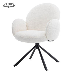 Stuhl weiß drehbar mit Armlehne, Esszimmerstuhl Farbe weiß drehbar