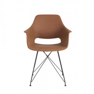 Stuhl braun mit Armlehne, Design-Stuhl braun