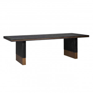 Esstisch schwarz, Tisch schwarz Eiche furniert, Breite 220 cm