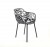 4er Set, Gartenstuhl schwarz, Designstuhl aus Aluminium, Outdoor-Stuhl schwarz