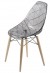 Stuhl grau transparent, Design-Stuhl Holz-Gestell
