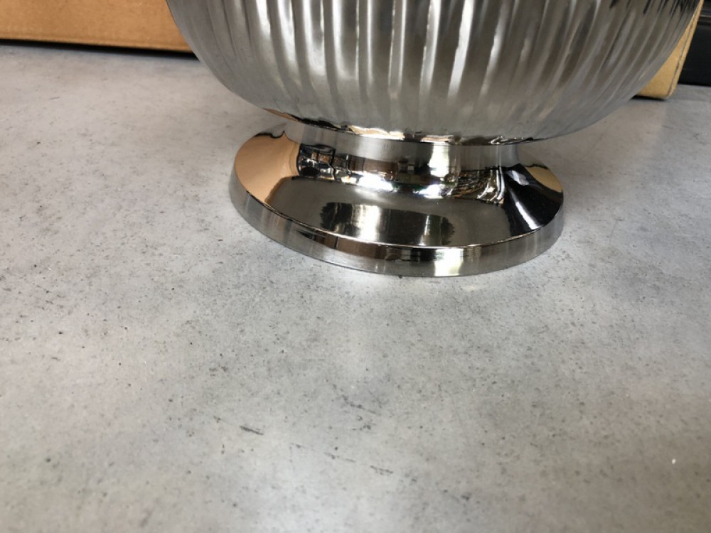 Casamia Weinkühler Flaschenkühler Metall ø 29 cm Sektkühler rund silber o.  gold