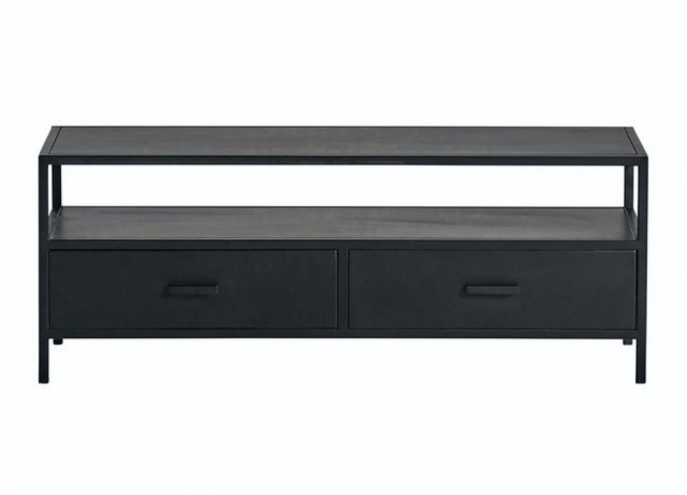 schwarz schwarz, cm Metall Fernsehschrank Industriedesign, Lowbaord TV schwarz, 120 Breite Schrank schwarz, TV Regal