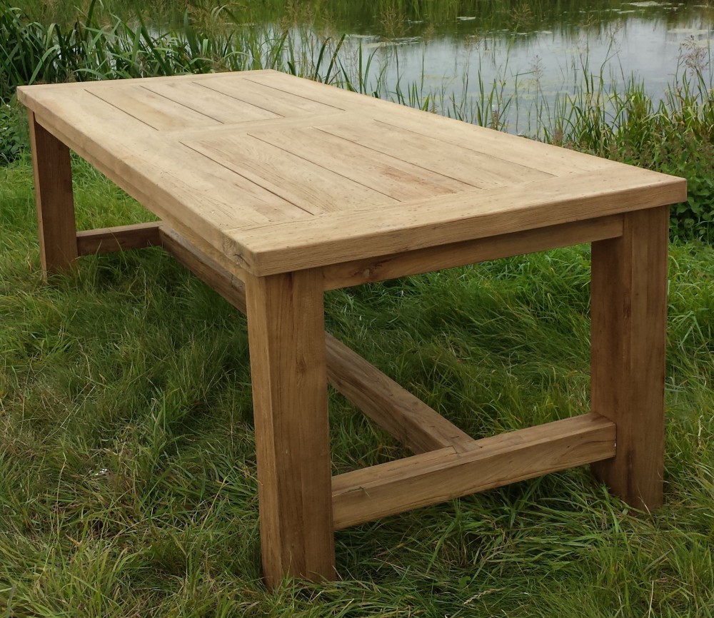 Gartentisch Landhaus Esstisch Massivholz Tisch Holz Massiv Breite 220 Cm Outdoor Möbel Möbel 5204