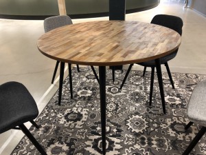 Tisch rund braun-schwarz, Esstisch rund, runder Tisch, Durchmesser 110 cm