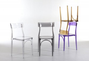 Design Stuhl Classic, Farbe  violett transparent