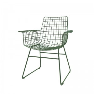 Stuhl Metall grün, Esszimmerstuhl grün, Stuhl mit Armlehne Metall