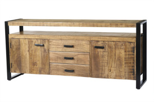 Sideboard braun Metall Holz, Sideboard Industriedesign,  Anrichte Massivholz, Breite 180 cm