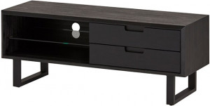 TV Schrank schwarz, Fernsehschrank schwarz, Breite 130 cm