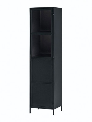 Metallschrank schwarz, Schrank schwarz Industriedesign, Metall Regal schwarz, Breite 50 cm